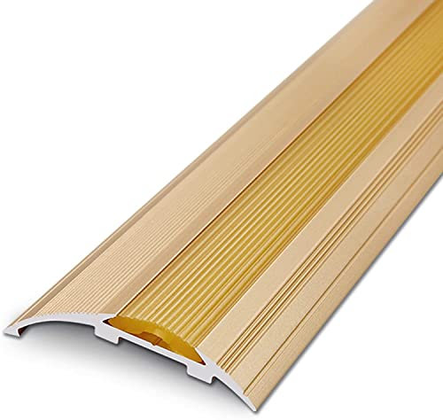 Tira de transición de piso Tira divisoria de piso, tira de transición Caucho y amp;Tira de transición de aluminio antideslizante, umbral reductor for piso de madera/laminado/baldosa, cubre y protege l