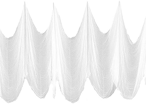 TheStriven 215 x 800 cm Halloween Chiffon Effrayant Gaze Effrayante d'halloween Gaze de Fête Effrayantes Halloween Décorations Chiffons Effrayants pour Halloween Tissu pour Fête des Maisons (Blanc)