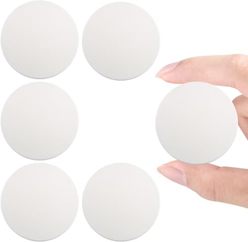 YOFASEN 6 PCS Door Stopper - Door Handle Wall Protectors Self Adhesive Silicone Door Handle Knob Bumper Guard Pads Stopper for Walls, Clear Rubber Door Knob, Round Wall Cushion, White - 6 PCS