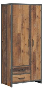 BLACK RED WHITE® Weston Armoire à portes coulissantes | Armoire penderie | Style industriel | 90 x 55 cm | pour chambre d'adolescent