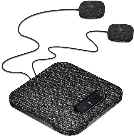 Dewedrt Inbyggd trådlös USB-högtalare för videokonferenser 4 mikrofoner Hi-Fi-högtalare 2 mikrofoner 360° röstinspelning brus