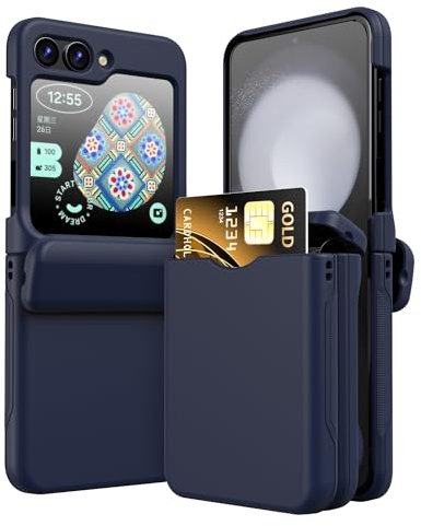 TECHGEAR Étui pour Samsung Galaxy Z Flip 5 avec porte-cartes [2 étuis portefeuille pour cartes] Étui de protection hybride robuste et robuste de qualité supérieure [Couvercle à charnière] Protection r