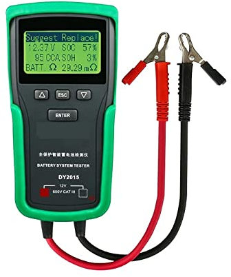 USKI Batterietester Dy2015 12V. Auto-Motorrad-Batteriesystem-Tester-Analysator CCA Kapazität Elektronische Ladebatterie Ladung Cranking Test Tools