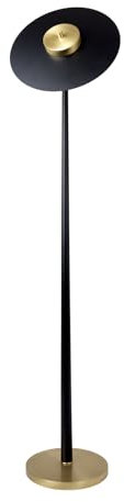 Licht-Erlebnisse LED Stehlampe Wohnzimmer 145 cm klein in Bronze hell Schwarz 2700 K 1150 lm Messing massiv Eisen Modern Stehleuchte indirekte Beleuchtung