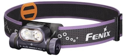 FENIX HM65R-T V2.0 Trailrunning LED Stirnlampe mit max. 1.600 Lumen Weißem Licht und max. 800 Lumen warmweißem Licht + SOS. Mit USB-C Ladekabel, Outdoor Jogging Wander (Dark Purple)
