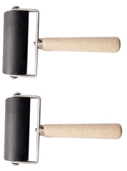 KONTONTY 2stücke Gummiwalze Für Stempel Tinte Schwarz Druckwalze Walze Zum Basteln Stempelwerkzeug Mit Komfortablem Griff Einfach Tinte Und Kleber Verteilen