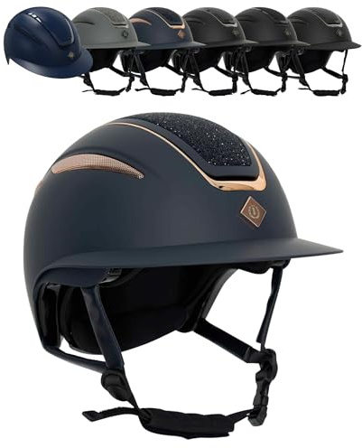 RL24 - Reithelm IRHOlania Deluxe – viele Farben – Gr. S, M & L | Reitkappe Kinder, Damen & Herren – großes Visor & optimales Belüftungssystem – Helm zum Reiten