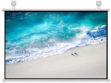 SXKJQER Pull Down Projector Screen White 30, 40, 50, 60, 72, Projector Screen 4:3/16:9,Wall Mounted HD Projection Screen, HD Manual Projector Screen for Outside Home Theater(4:3,40)