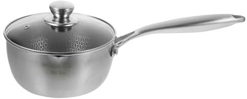 COLLBATH Edelstahl Waben Antihaft Saucepan Mit Deckel Vielseitig Kochgeschirr Für Gas Induktion Ceranfeld Geeignet Für Milch Soße Nudeln