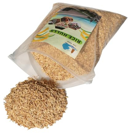 SAYOYO Reisspelzen 60L - Einstreu Hühner Kaninchen Kleintierstreu Garten | 100% Natürliche Mulch Reisspelzen Einstreu Hühner Kaninchen Kleintiere Staubarm Nachhaltig Kompostierbar Gartenpflanzen 9.6Kg