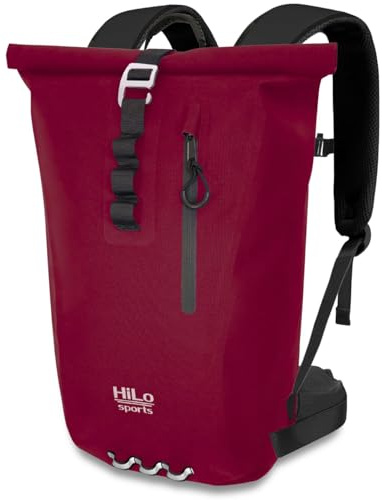 HiLo sports 25 Liter Rolltop Rucksack wasserdicht - Urban 25 Kurierrucksack - Rucksack für Damen und Herren - Für Büro, Arbeit, Freizeit & Fahrrad