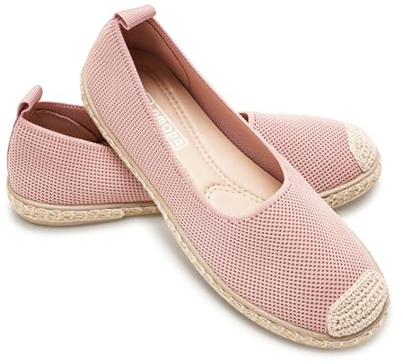 GLAMORA Espadrillas Donna Ballerine Slip On Scarpe Basse Maglia Traspirante Leggere Comode Estive Suola Gomma Antiscivolo Flessibili Calzatura Casual Comfort Senza Lacci Tessuto Elasticizzato