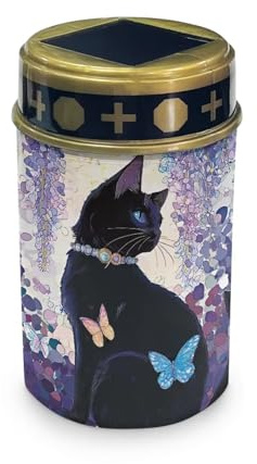 HUGS IDEA Lampes solaires pour tombe en forme de chat noir - Lampes de cimetière - Lanternes étanches à énergie solaire pour jardin, terrasse et Toussaint - Éclairage jour et nuit