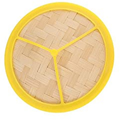 Bamboo Steamer with Lid, Food Steamer, Rice Dumpling Steamer,Natural Steamer Basket for Dim Sum, Vegetables, Meat and Fish(11.6cm-lid)