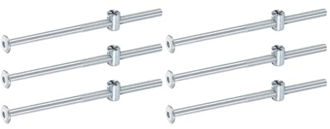 QUARKZMAN 6pcs Boulons pour Cadre Lit M6x120mm avec Écrou à Tête Forme Riz | Vis à Tête Hexagonale Interne Boulons Écrous Barillet, Vis de Fixation pour Meuble Chaise Lits