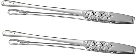 EXHUMKY 2pièces Pinces Barbecue Acier Inoxydable Style Japonais Pinces Cuisine Légères Et Résistantes Cuisson Grillade Au Barbecue Et Four Clips De Service Sans Rouille Poignée Longue Sécu
