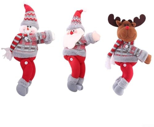Juego de 3 alzapaños de cortina de felpa de Papá Noel, decoración de ventana de Navidad, tela suave, diseño festivo para el hogar, vacaciones, sala de estar, dormitorio, fácil de colgar y reposicionar