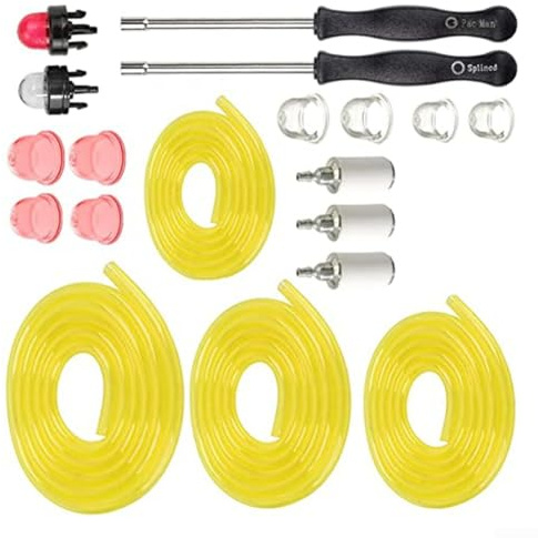 Kit de línea de combustible multitamaño 1 5M para maquinaria de jardín, incluye filtros esenciales y bombillas para una funcionalidad óptima