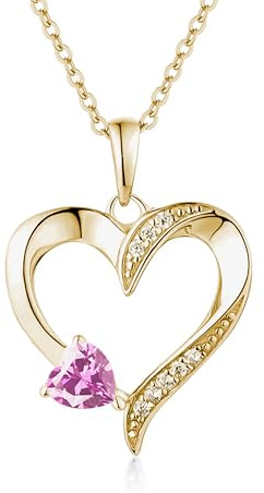 Herzkette Silber 925 / Gold vergoldet Halskette Damen Ich liebe Dich | Zirkonia Herz Kette Herzanhänger Schmuck Geschenke für Frauen Freundin Sie zum Geburtstag Hochzeitstag Jahrestag