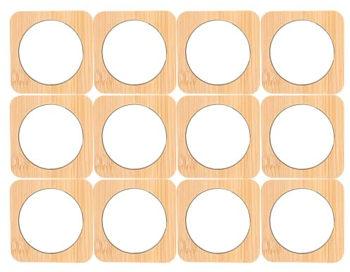PAMINGONO Specchi da Viaggio Compatti in Legno Naturale 12 Pezzi, Design Sottile e Portatile, Specchio per Trucco per Borsa o Valigia