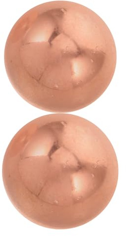 UKCOCO Lot de 2 Boules en Cuivre Pur Ø 2 Cm pour Bain d'oiseaux Extérieur, Sphères Solides en Laiton pour Purification et Entretien des Bassins d'eau de Jardin, Décorations Résistantes