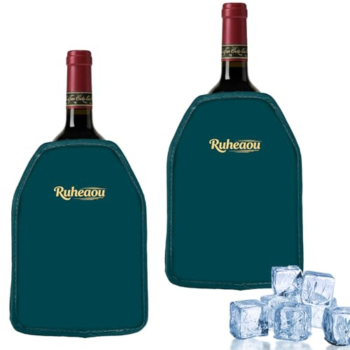 Wine Cooler Sleeve, Wine Bottle Gel Cooler Sleeve Freezer Chiller, Long Lasting Keep Wine Cool and Chill Sleeve for Prosecco Champagne Beer Wine Bottles(2count) (Green-1)