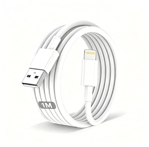 USB A to Lightning IPhone charger cable 1M, [MFi Certified] Lightning 2.4A Fast Charger Cable, iPhone14 Charging Lead for Apple iPhone 14 13 12 11 Pro Max XS XR X 8 7 6 Plus 5 SE, iPad and iPod