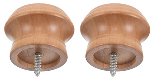 TOVINANNA Tapas de Extremo para Barras de Cortina de 28 MM, Remates Decorativos de Madera, 2 Unidades, Accesorios para Cortinas Ventana y Cortinillas para Ventanas Casa