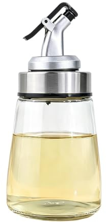 Générique 170 ml oljedispenserflaska - glasfritt ståltillsats Pourer | Läckagesäkra en knapp oljekontroll behållare för soy sås, vinegar, matlagningsvin - precisionsköksdämpare