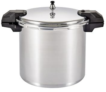 Mirro - 7114000221 Mirro 92122A Polished Aluminum 5 / 10 / 15-PSI Pressure Cooker / Canner Cookware, 22-Quart, Silver