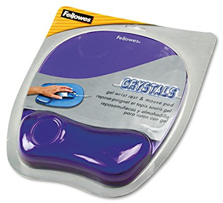 Fellowes 91441 Mauspad mit Gel-Kristallen, mit Handgelenkauflage, Gummi-Rückseite, 18 x 23 cm, Violett
