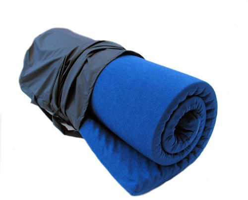 Reise-Matratzenauflage; 6 cm Viscoschaum und Matchsack blau (Frottee blau)