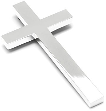 Brillibrum Design Kruzifix aus Metall versilbert Wandkreuz Silber Jesus Kreuz Dekoration Taufgeschenk Wandekoration versilbertes Kreuz Wandkreuz (Ohne Gravur)
