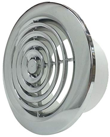 Ventilation Grille Round Chrome or White 4 100mm Duct Extractor Fan Bathroom (Chrome)