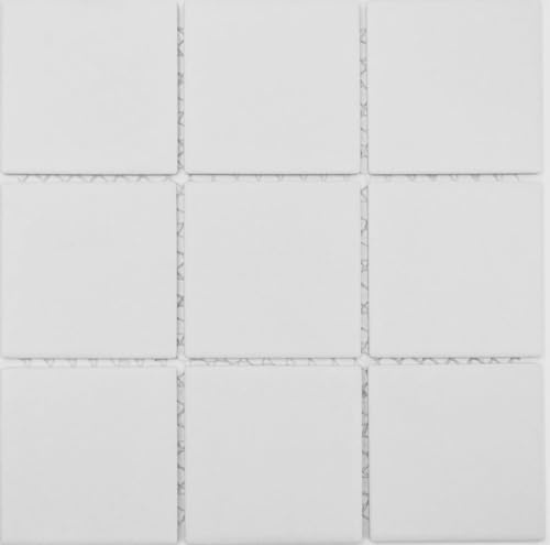 Mosaikkakel vanlig gammal vit halkfri R10B keramik halkfri halksäker halksäker duschbricka golv kök badrum toalett, mosaiksten format: 97 x 97 x 6 mm, bågstorlek: 300 x 300 mm, 10 ark