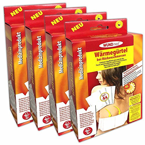 4x Elastischer Wärmegürtel inkl 16 Wärmepads Rücken Bandscheibe Wärmekissen