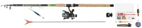 Crivit Friedfisch Set 300-5 Feeder-Combo Angelset Teleskoprute und Karpfenrolle Komplett-Set Karpfen und andere Friedfische mit Rutenhalter, Angelzubehör, Rutentasche