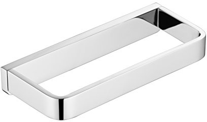 Flybath Eckig Handtuchring Wand Bad Küche Massiver Messing Chrom Glänzend | Schwer, Rostschutz, Robust, Modern Badezimmer Handtuchhalter Silber Poliert, Klein Badetuchhalter Zum Bohren Wandmontage 20CM