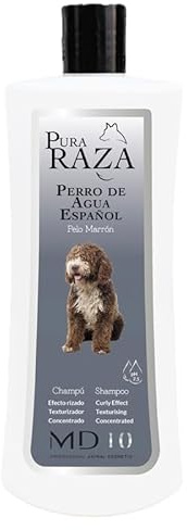 Champú para Perro de Agua Español Pelo Marrón de Diferentes Tonalidades - Champú Texturizador de Rizos Hidratante, Vegano y Biodegradable - Fabricado en España - 750 ml - MD-10 COLLECTION