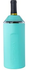 Vinglacé Wine Bottle Chiller- Portable Champagne Insulator- Stainless Steel Wine Cooler Sleeve - Keeps Wine Cold (Sea Glass)