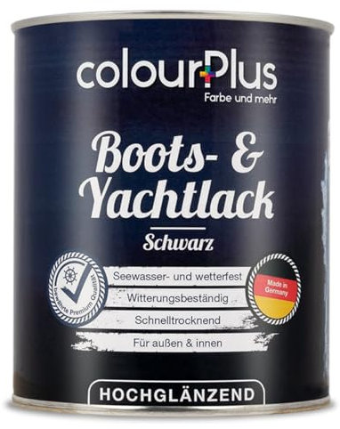 ColourPlus Vernis Marin 750 ml - Noir - Vernis bois extérieur brillant, résistant à l'eau et intempéries | Pour bateaux, fenêtres, meubles et jardin | Résistant aux UV
