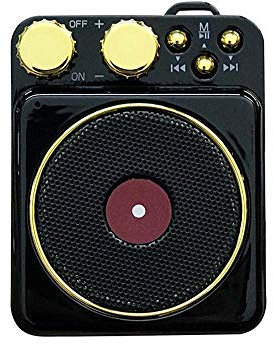 JIA JIA Retro Mini Altoparlante Portatile Bluetooth Radio Senza Fili Altoparlante del Telefono Mobile Bluetooth può Essere Inserito Tf Card Player,Nero