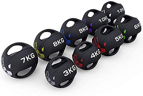 Balle de Médecine Balls Hommes Femmes Entraînement Médecine Ballon, Boule De Fitness À Double Poignée Ergonomique, 3kg / 4 Kg / 5 Kg / 6 Kg / 7kg / 8kg / 9kg / 10kg / 12kg (Size : 12kg/26.5lb)