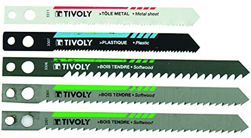 Tivoly XT50572004311 Lot de 5 lames de Scie Sauteuse MAKITA bois plastique tôle