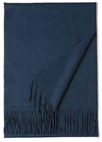Prettystern weicher Wollschal einfarbig mit Fransen für Herbst Winter Herren und Damen
