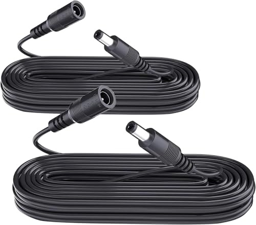ANLINK 2 Pack 3M 10ft DC Power Extension Cable, Premium Pure Copper DC 12V Power Adapter Extension Cord 5.5mm x 2.1mm for CCTV Security Camera/Router/LED Strip Light/Printer/Monitor and More-Black