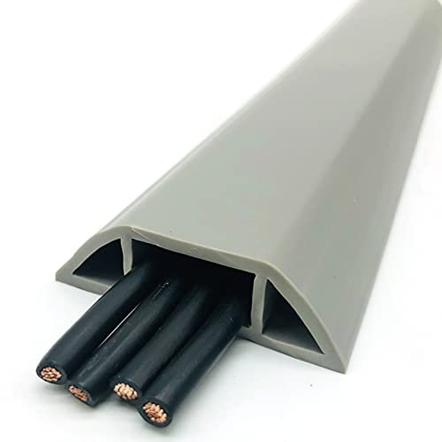 Kabelkanal Kabelschlauch Kabelmanagement Kabelschutzkanal, Floor Cord Hider Flexibles PVC, Home-Office-Lager, 50 mm breit Selbstklebend Hochleistungskabelmanagement (Color : Grey, Size : 1m/3.3 ft)