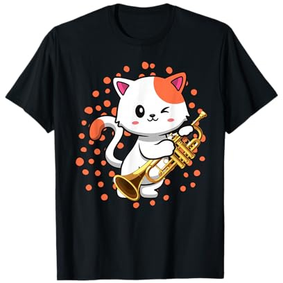 Trompete Katze Musik Lustige Trompeter Katze spielt Trompete T-Shirt
