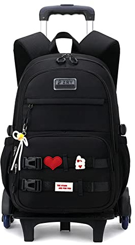 Girls Rolling Backpack Wheeled Backpack for Boys Trolley School Bags Kids Luggage Roller Backpack with 6 Wheels