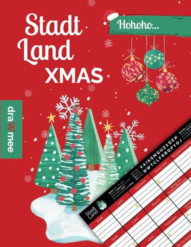 Stadt Land Xmas: Weihnachten-Edition - Geschenk zur Weihnachtsfeier als witziges Quiz-Spiel: 36 Blatt Din-A4 (Seiten zum Ausschneiden)